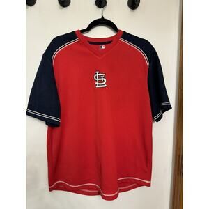MLB St. Louis Cardinals Large Shirt Embroidered Logo V-Neck Jersey Pullover